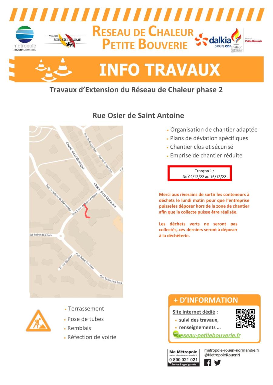 Travaux du 02/12/22 au 16/12/22